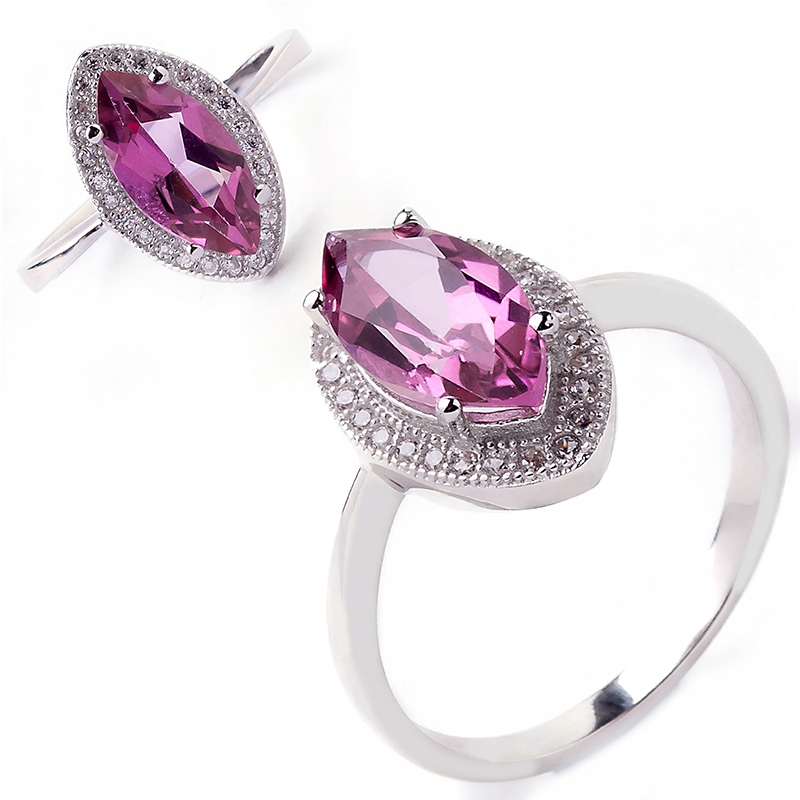 STRIEBORNÝ PRSTEŇ S RUŽOVÝM TOPAZOM 2.50CT 24H