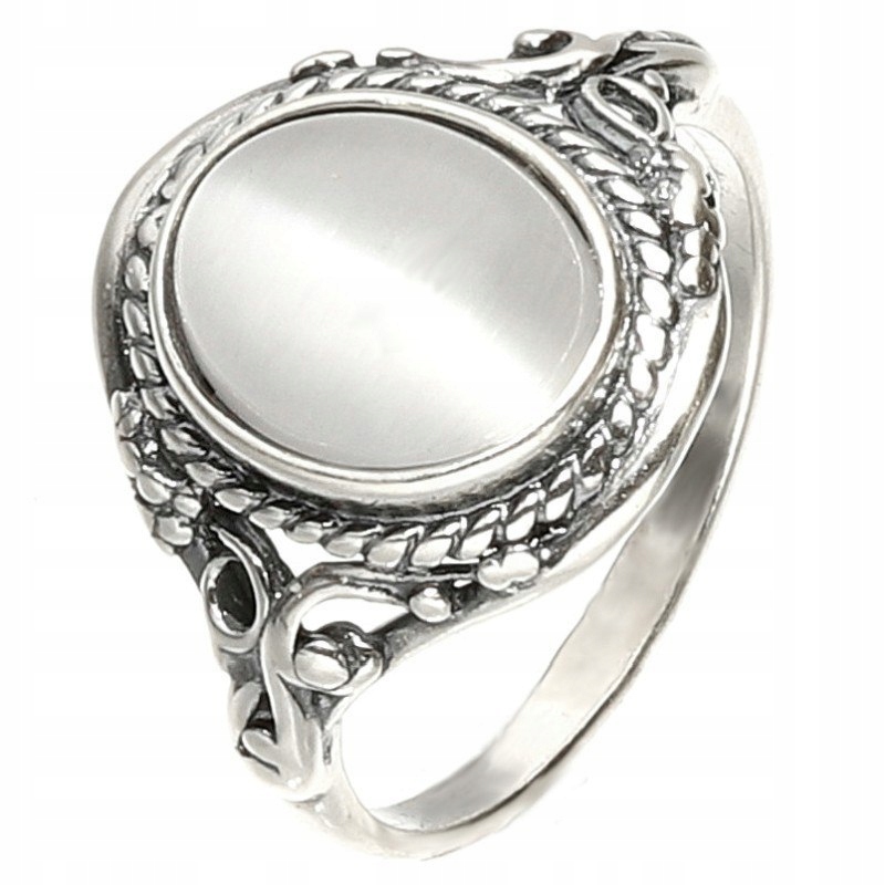 SILVER RING retro s mačacím okom Braid 19