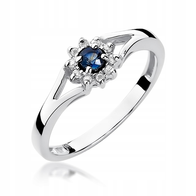 SAPPHIRE RING BRILLIANTS BIELE ZLATO 585 Gravírovanie