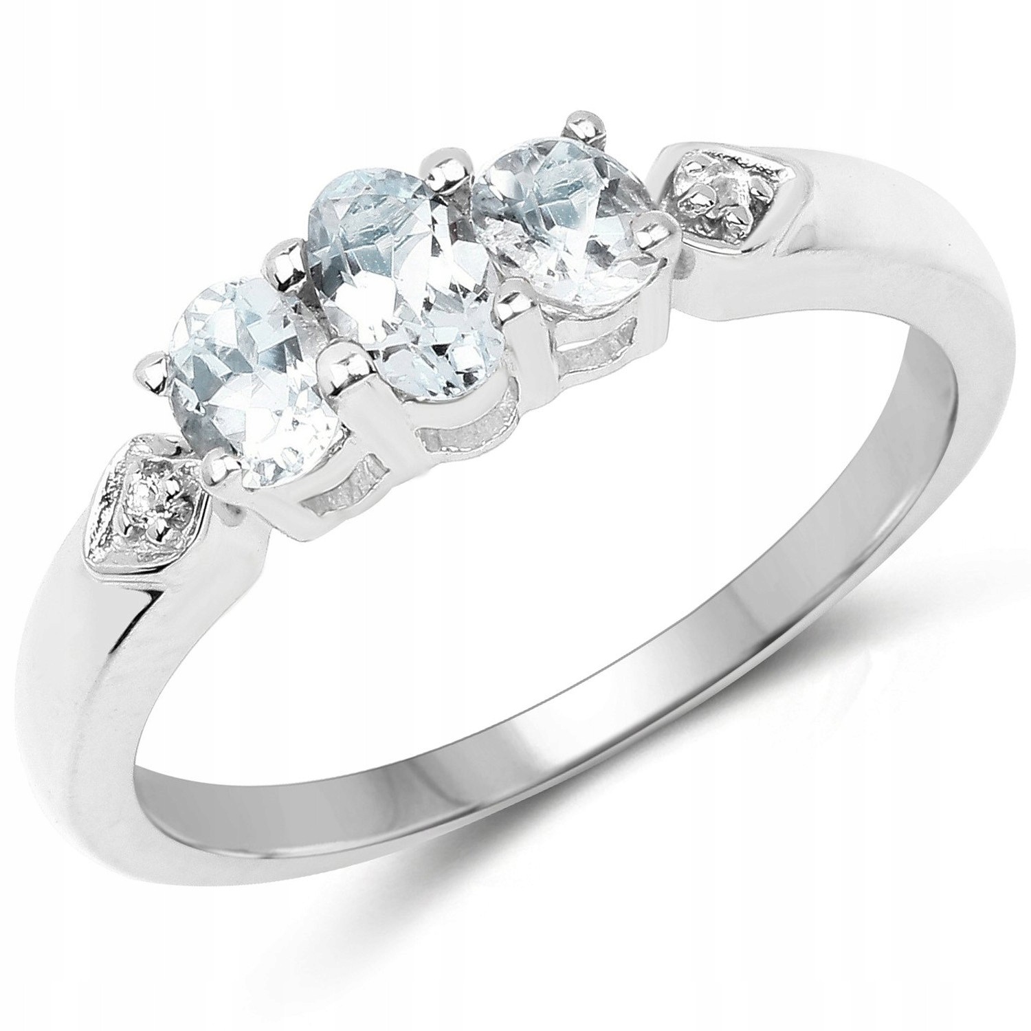 Aquamarine a horský krištáľový prsteň