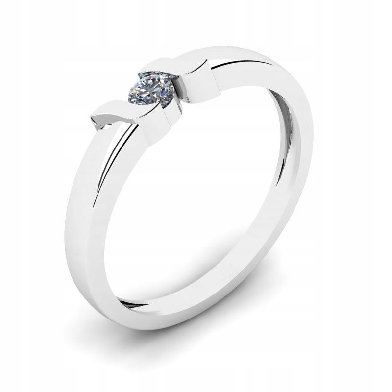 BIELY ZLATÝ PRSTEN BIELY TOPAZ 0,15CT