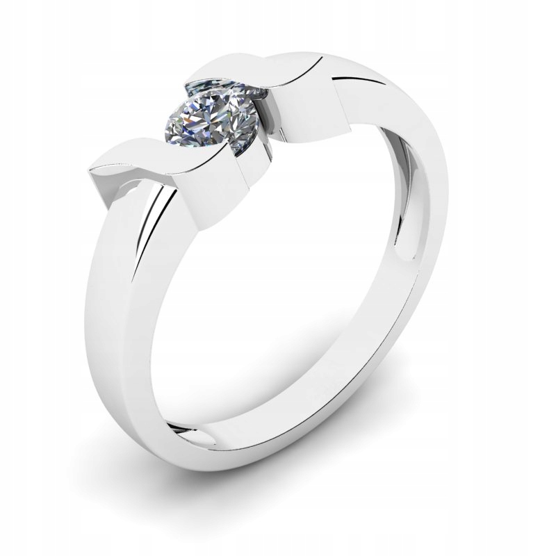 BIELY ZLATÝ PRSTEN BIELY TOPAZ 0,30CT