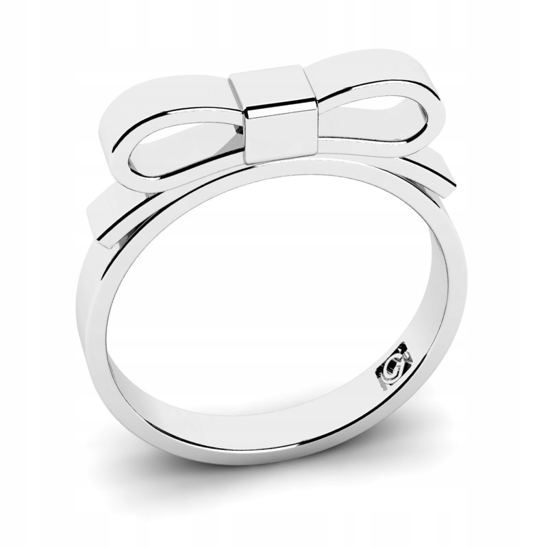 GLOSSY WHITE GOLD RING BOW