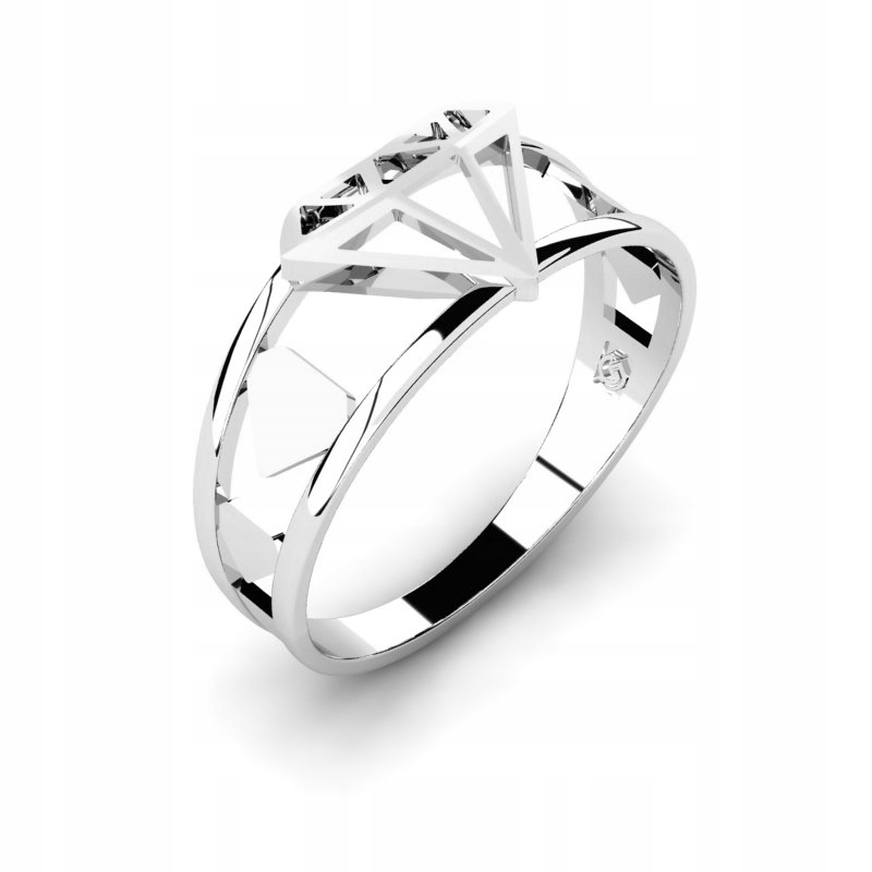 BIELY ZLATÝ PRSTEŇ SHINY DIAMOND