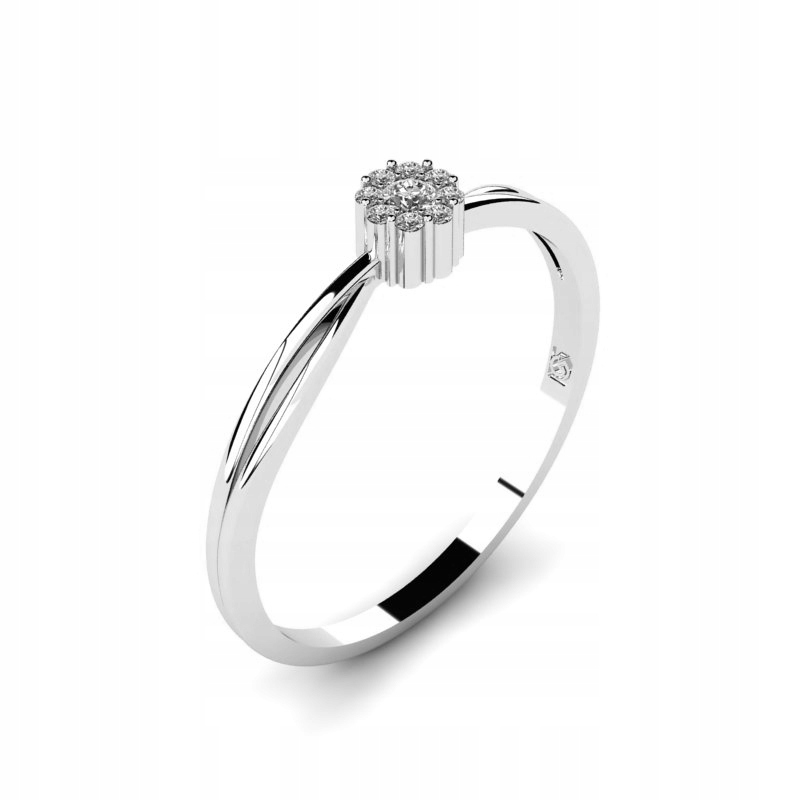14K BIELY ZLATÝ PRSTEN DIAMANT