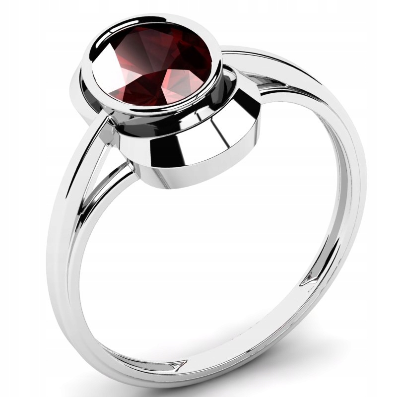 BIELY ZLATÝ PRSTEN VEĽKÝ MAROON ZIRCONIA