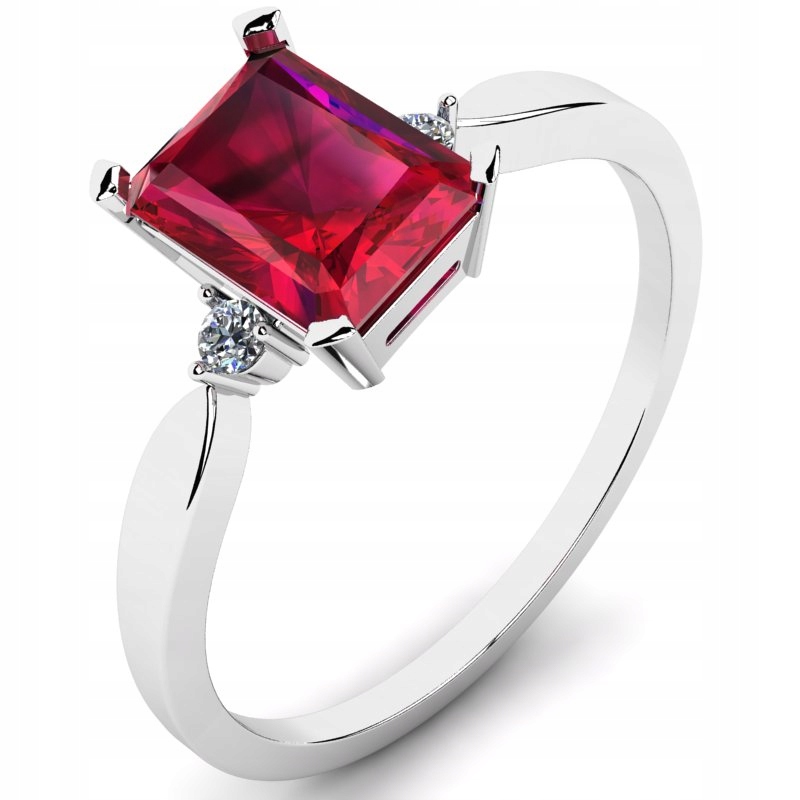 BIELY ZLATÝ RUBY 14KR ZIRKÓNOVÝ PRSTEN