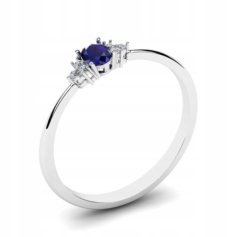 Biely zlatý prsteň zafír Brylanta 0,23ct