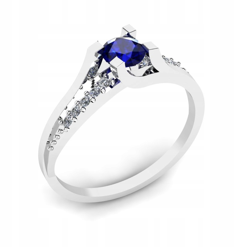 BIELY ZLATÝ PRSTEŇ BRILLIANT SAPPHIRE