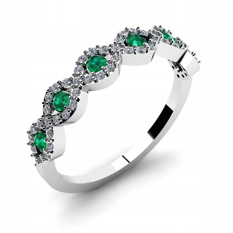 BIELY ZLATÝ PRSTEN BRILLIANT EMERALD 0,5