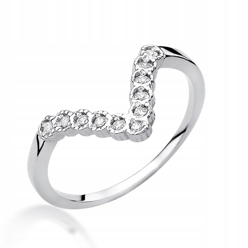 BIELY ZLATÝ PRSTEN S BRILIANTMI 0,11ct
