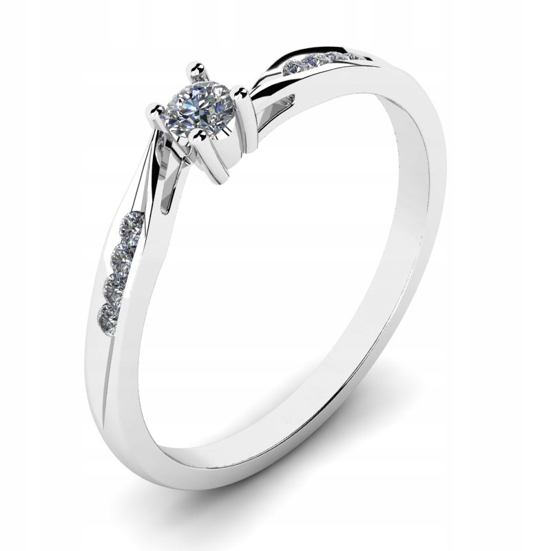 BIELY ZLATÝ PRSTEN S 0,15CT BRILLIANTS