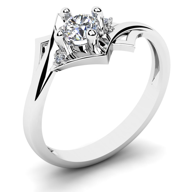 BIELY ZLATÝ PRSTEN S 0,26CT BRILIANTMI
