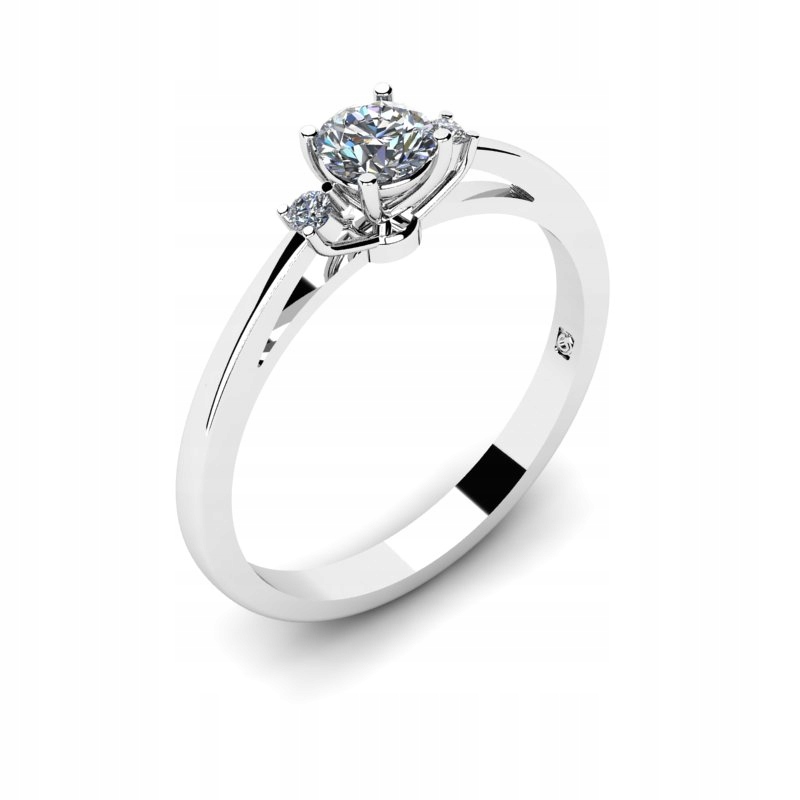 BIELY ZLATÝ PRSTEN S BRILIANTMI 0,33CT