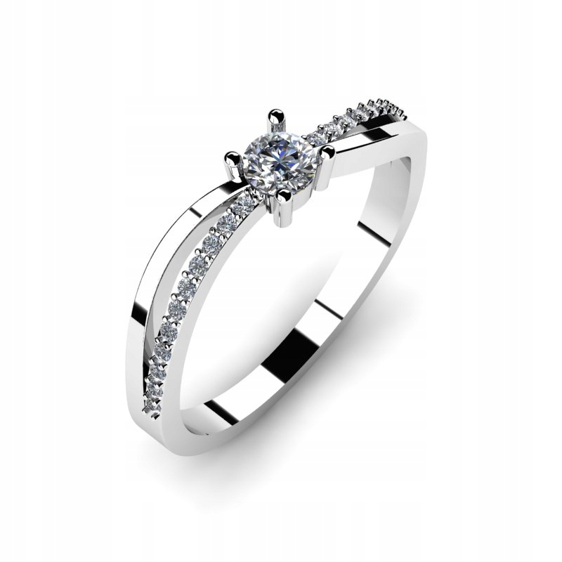BIELY ZLATÝ PRSTEN S 0,36CT BRILLIANTS