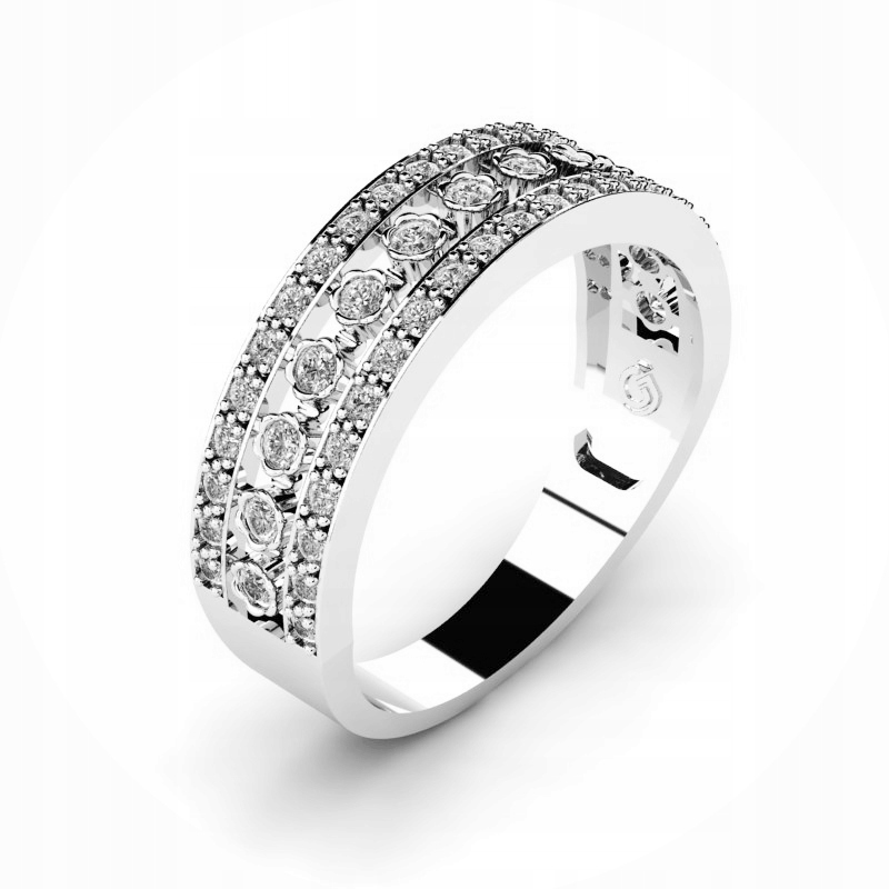 BIELY ZLATÝ PRSTEN S BRILIANTMI 0,53CT