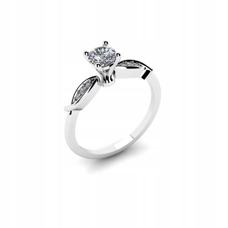 BIELY ZLATÝ PRSTEN S BRILIANTMI 0,56CT