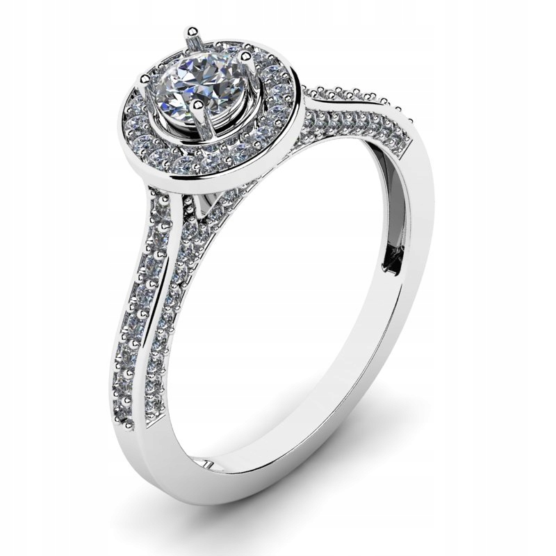 BIELY ZLATÝ PRSTEN S BRILIANTMI 0,75CT