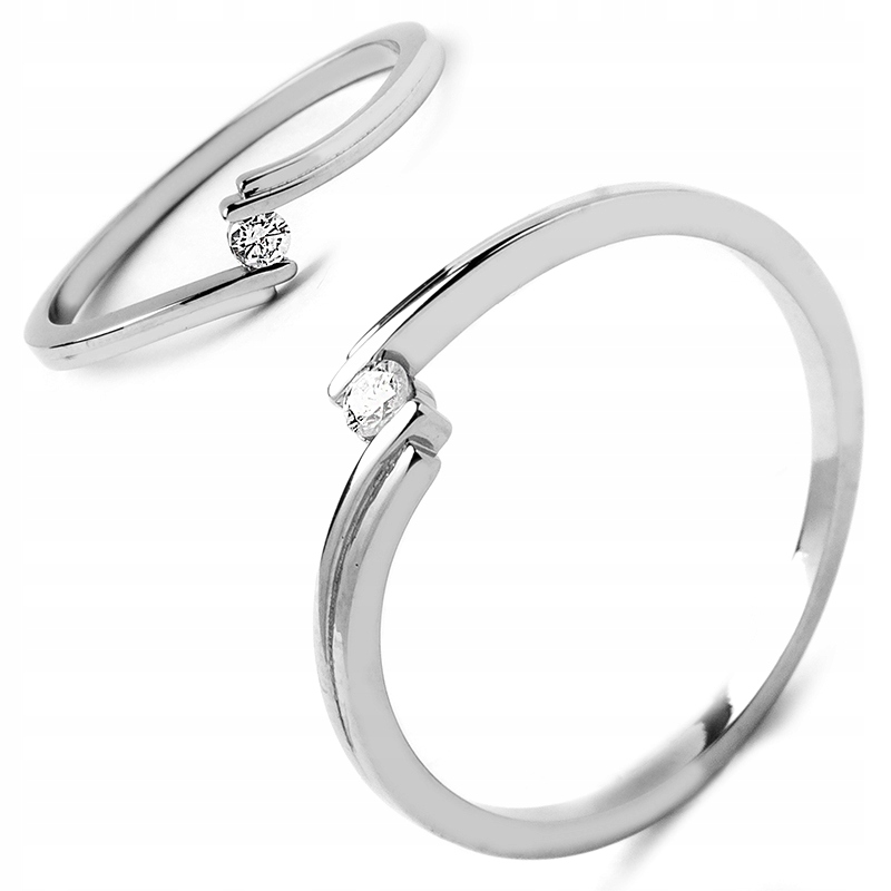 BIELY ZLATÝ KRÚŽOK S BRILLIANTOM 0,05CT R20