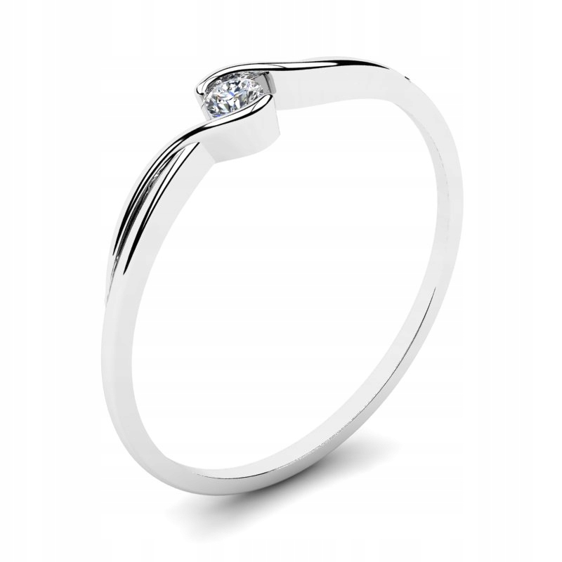 BIELY ZLATÝ PRSTEN S 0,05CT BRILLIANTOM