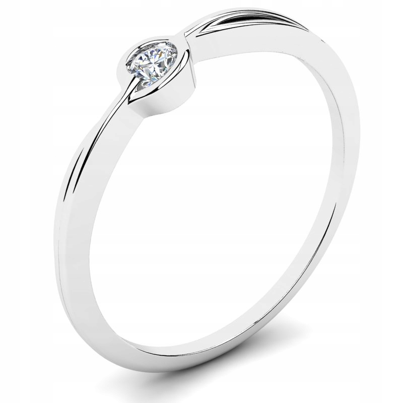 BIELY ZLATÝ PRSTEN S 0,08CT BRILLIANTOM