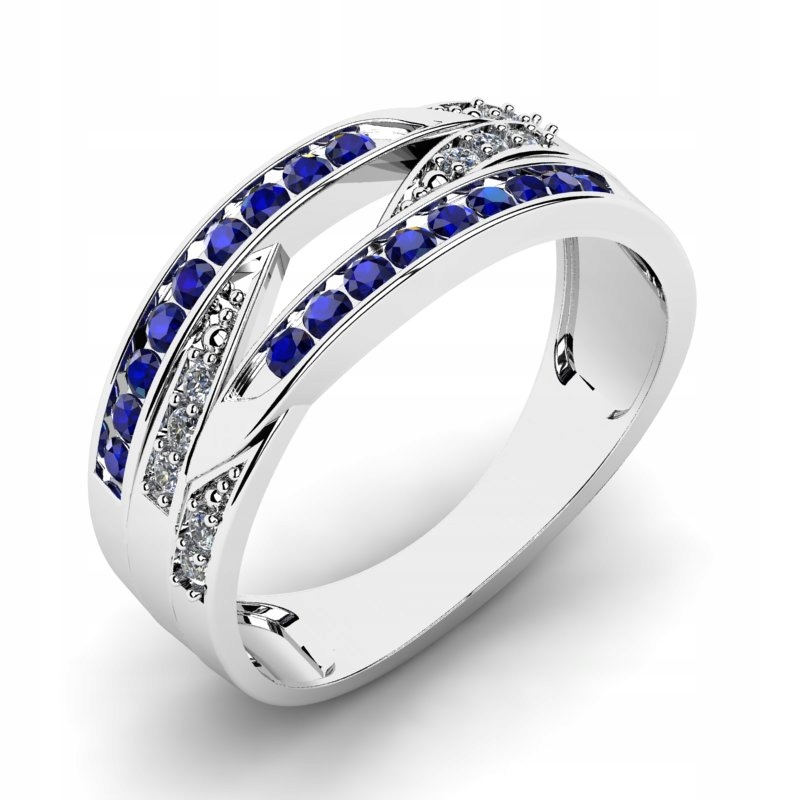 BIELY ZLATÝ PRSTEN S Brilantným SAPPHIRE