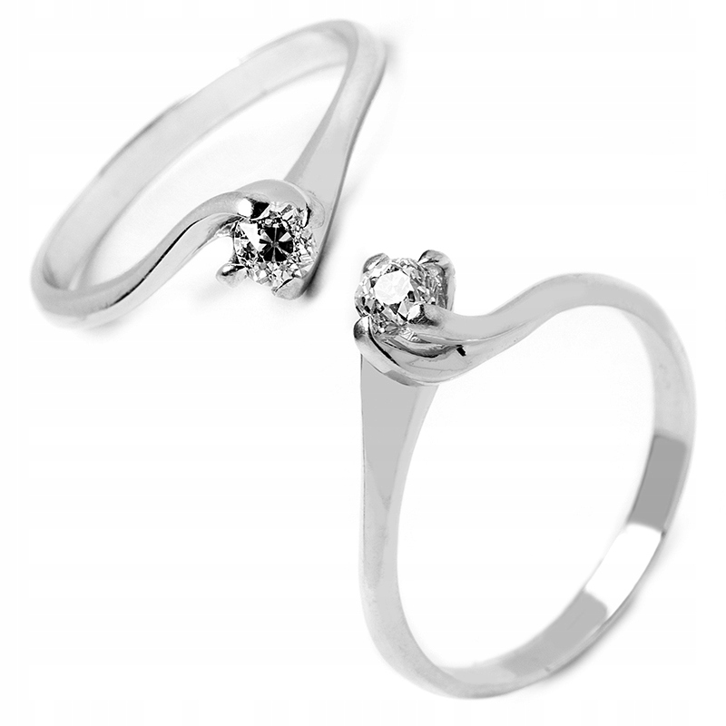 BIELY ZLATÝ PRSTEN S DIAMANTOM 0,30CT