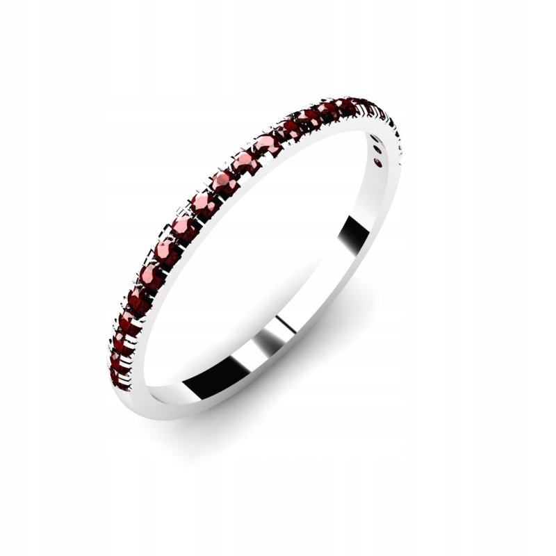 BIELY ZLATÝ PRSTEN S GRANÁTMI 0,15CT