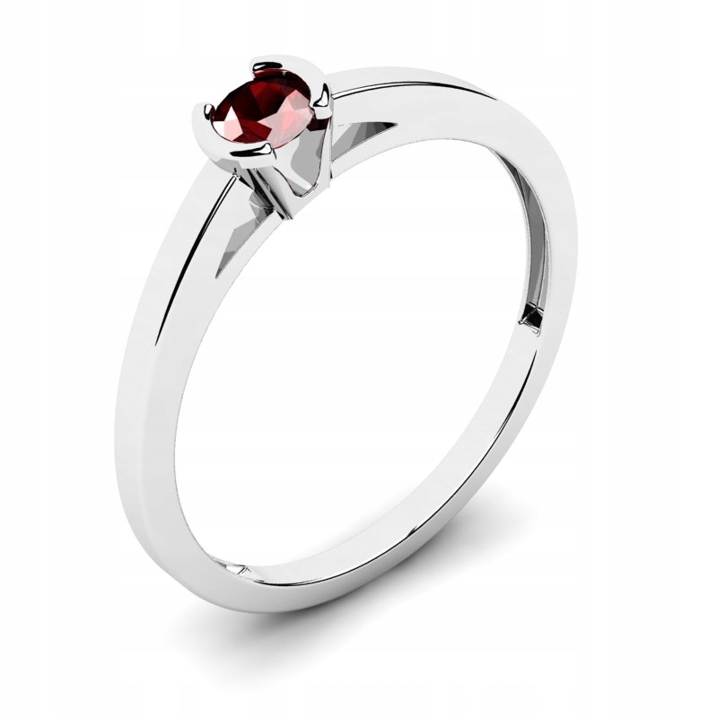 BIELY ZLATÝ PRSTEN S GRANÁTOM 0,24CT