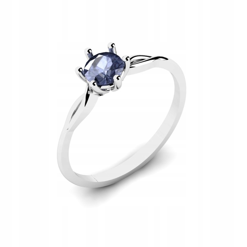 BIELY ZLATÝ PRSTEN S TANZANITOM 0,42 CT