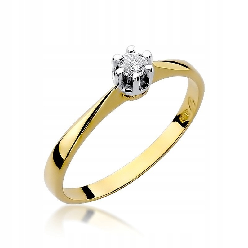 BRILLIANT RING 0,10 CT skúšobná verzia 14 k ŠANCE!
