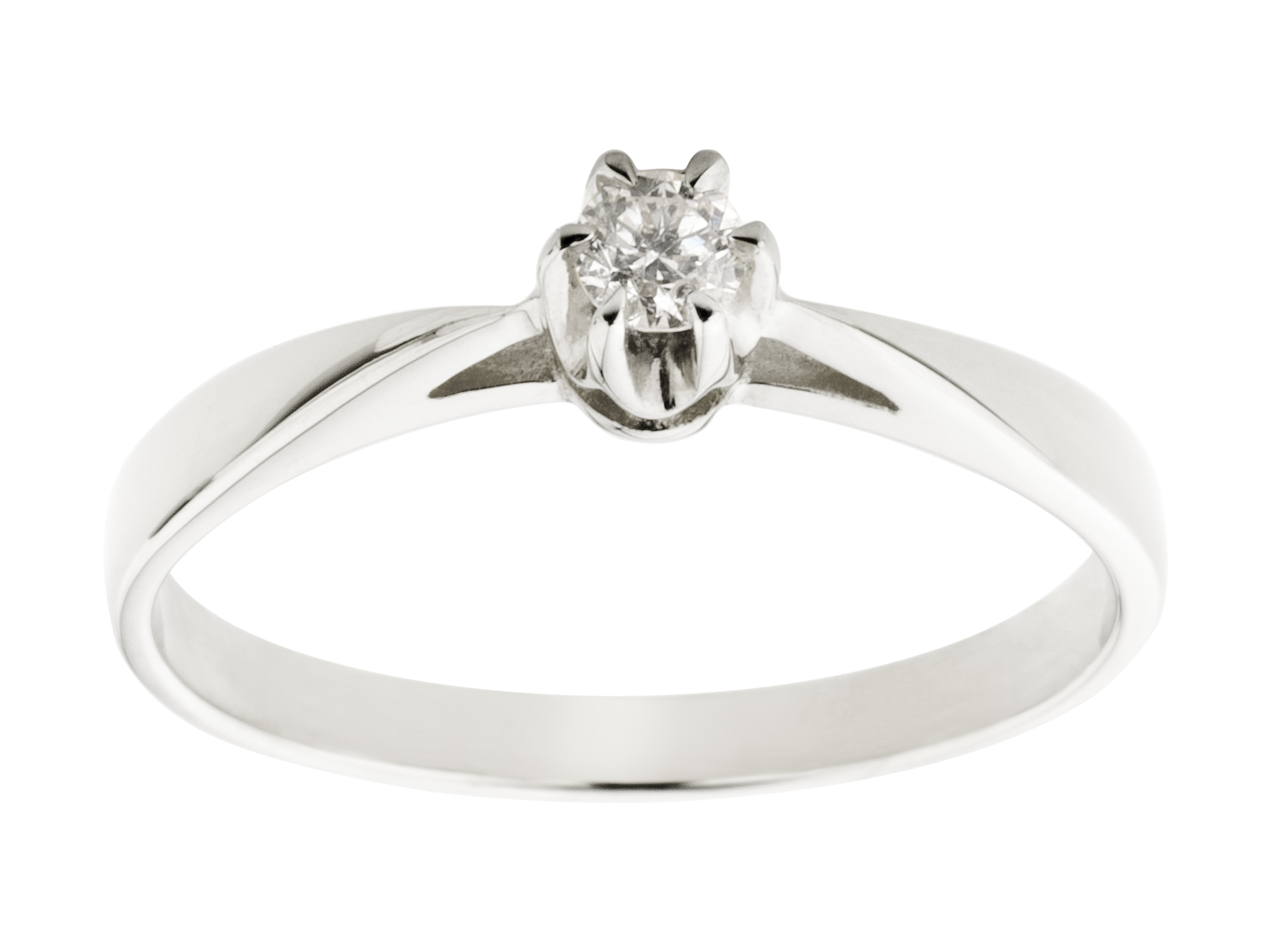 BRILLIANT ENGAGEMENT RING 0,08 ct BIELE ZLATO