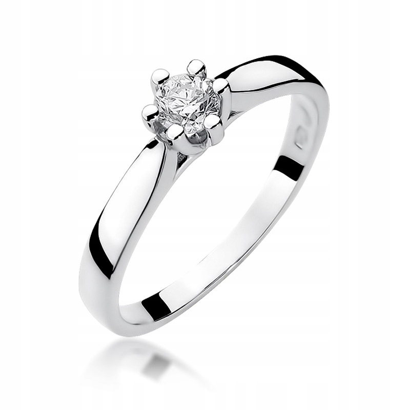 BRILLIANT ENGAGEMENT RING WHITE GOLD ENGRAVING