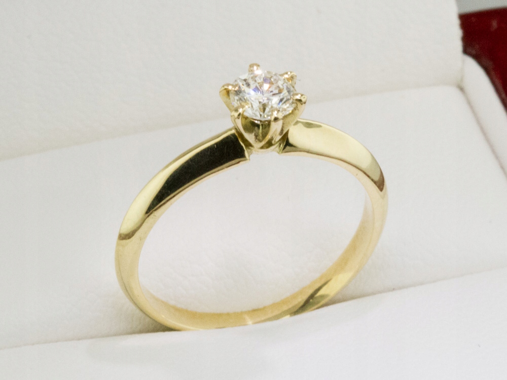 BRILLIANT ENGAGEMENT RING 0,49 SI2 / H CERT