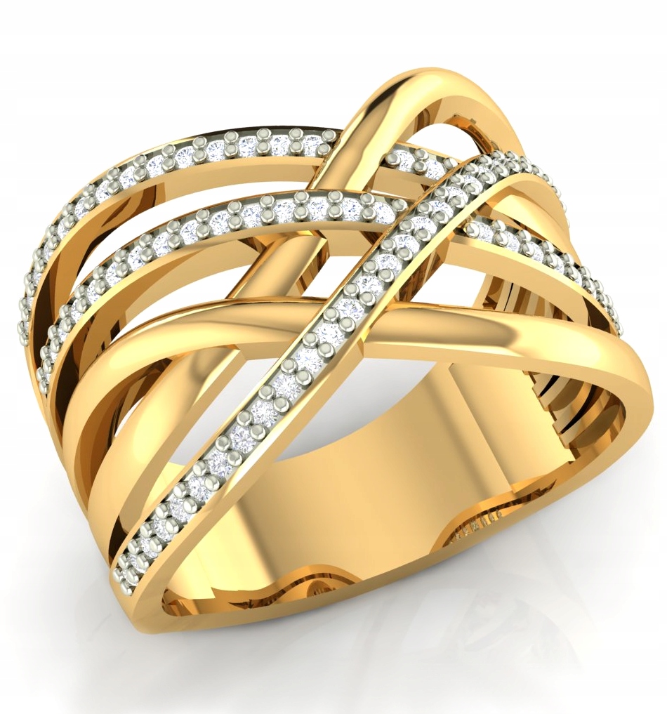 WAVE GOLD ENGAGEMENT RING 333