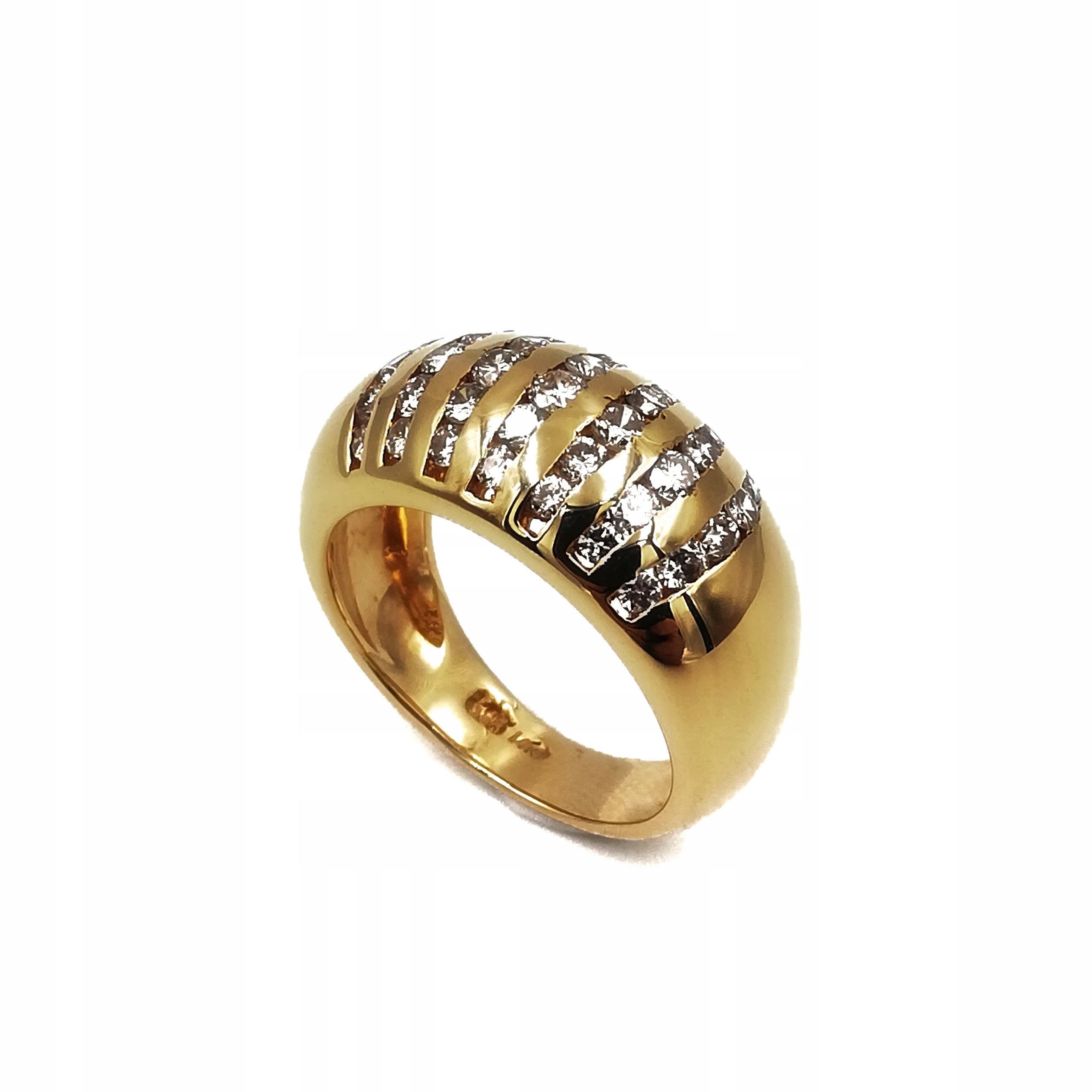 14K 585 ZLATÝ PRSTEŇ S BRILIANTMI