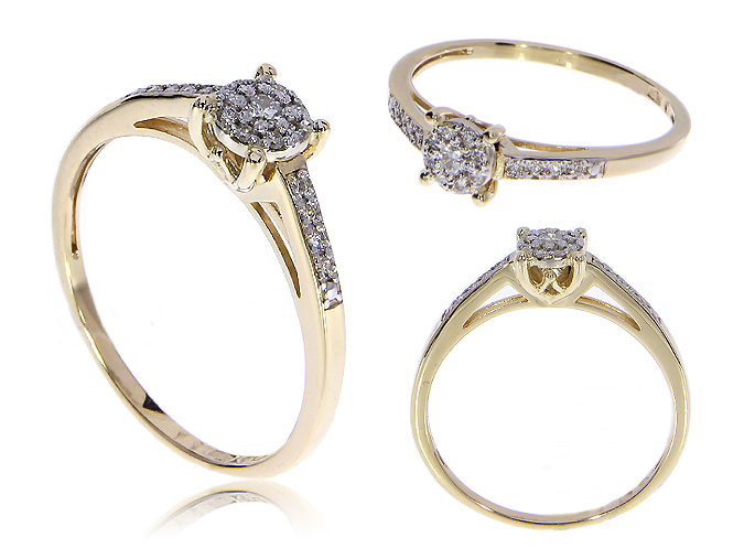 GOLD RING ENGAGEMENT BRILLIANT DARČEK LgP478