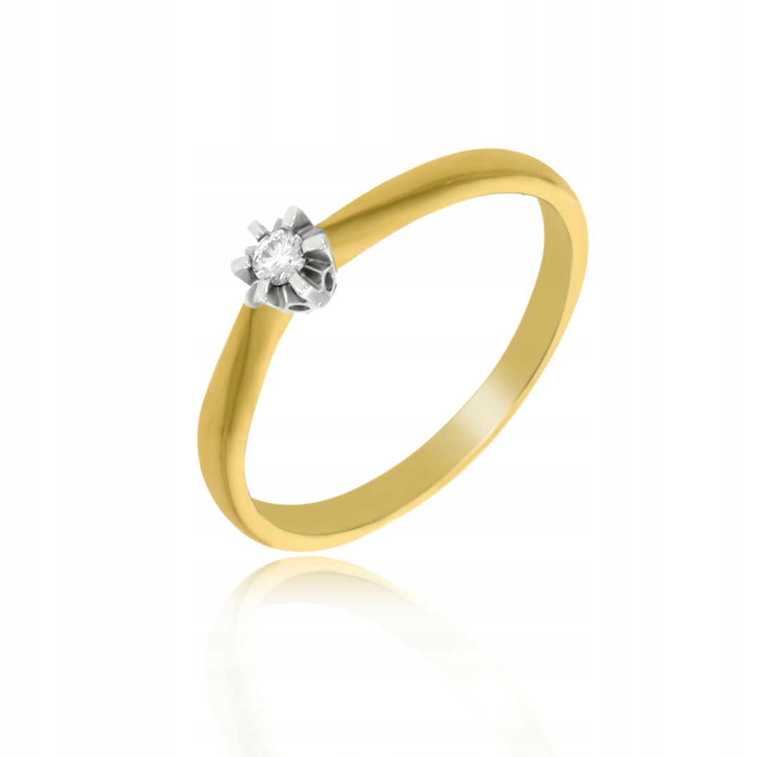 ZLATÝ KRÚŽOK 585 DIAMANT 0,07 ct VEĽKOSŤ 13
