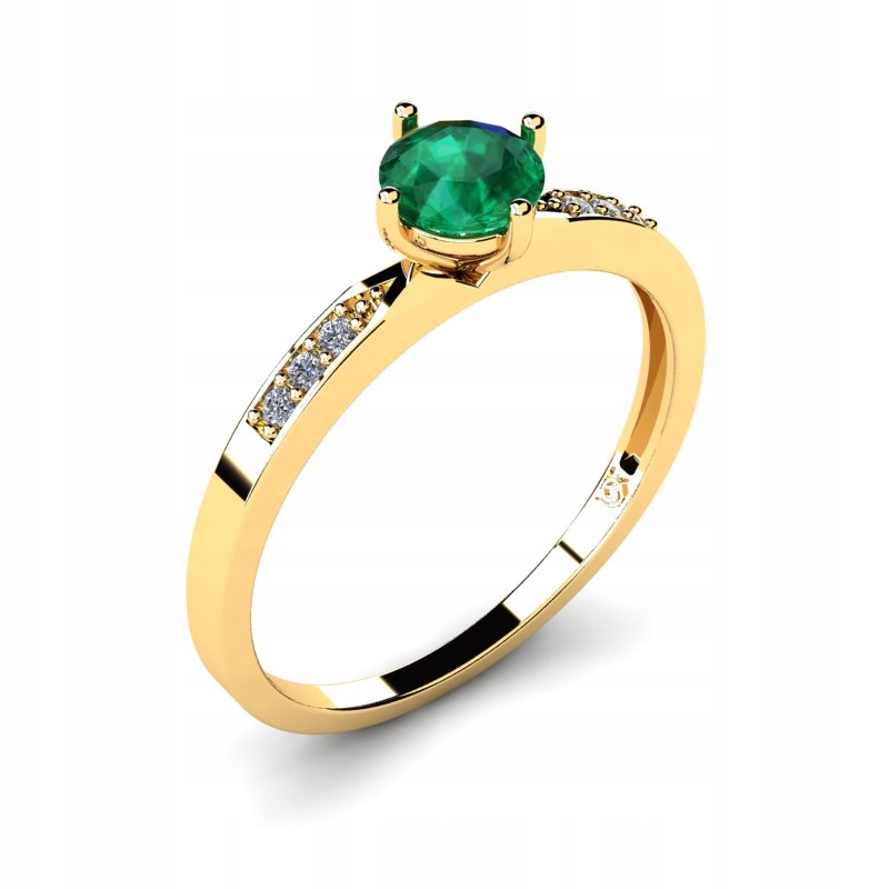 ZLATÝ KRÚŽOK GLOSSY EMERALD ZIRCONIA