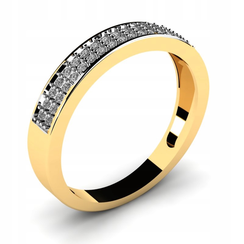 GLOSSY GOLD RING S BRILLIANTS 0,19 ct