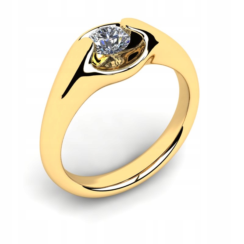 GLOSSY GOLD RING S BRILLIANT 0,45 ct