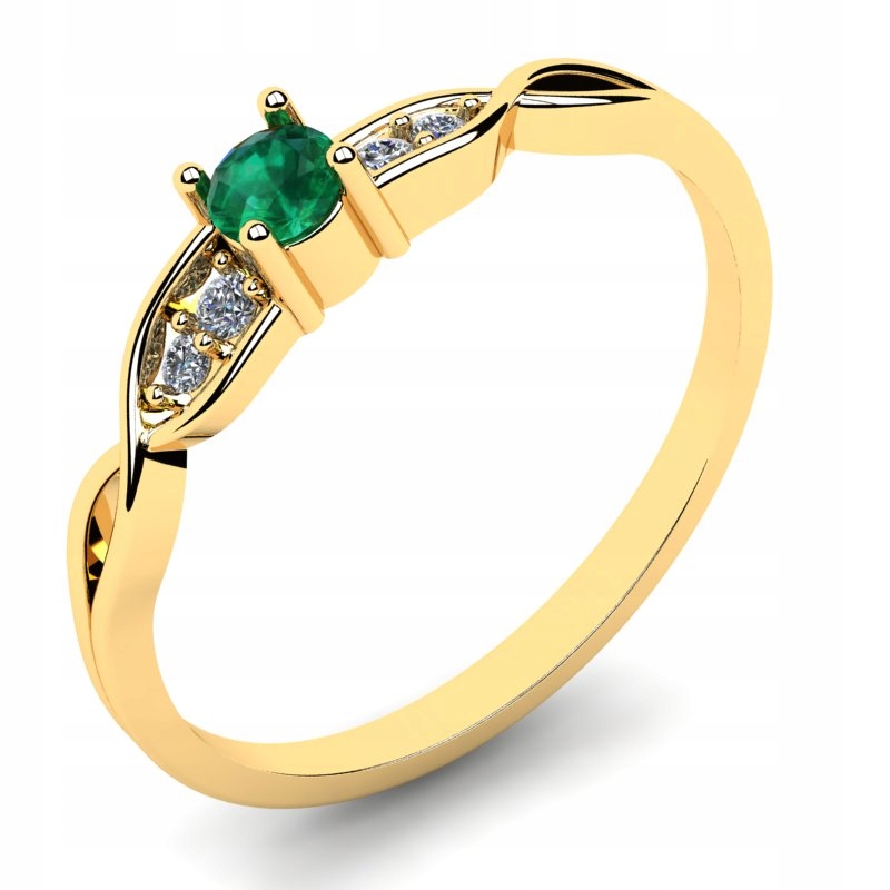 ZLATÝ BRILIANTOVÝ PRSTEN A ZAPOJENIE EMERALD
