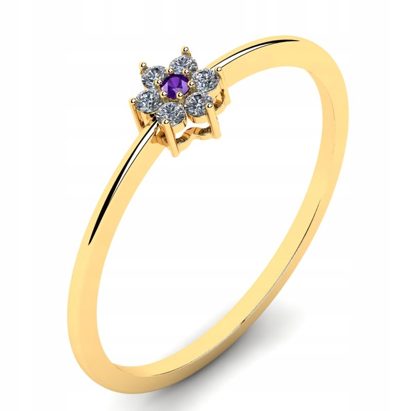 ZLATÝ PRSTEŇ DELICATE AMETHYST STAR