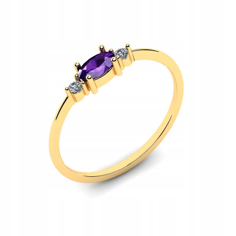 ZLATÝ PRSTEŇ FURPLE ENGAGEMENT ZIRCONIA