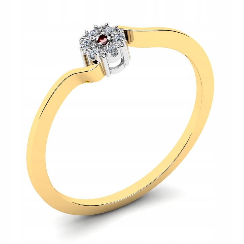 Zlatý námornícky modrý prsteň s diamantmi 0,04Ct