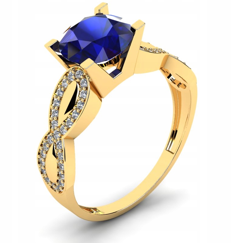 ZLATÝ INFINITNÝ KRÚŽOK S SAPPHIRE A BRILLIANTS