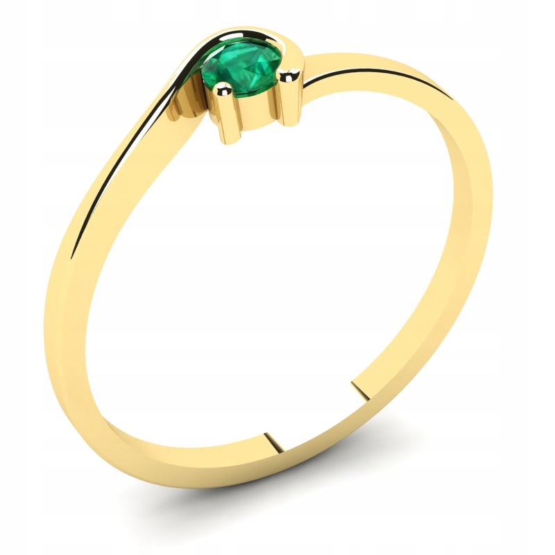 KLASICKÝ ZLATÝ PRSTEŇ EMERALD ZIRCONIA