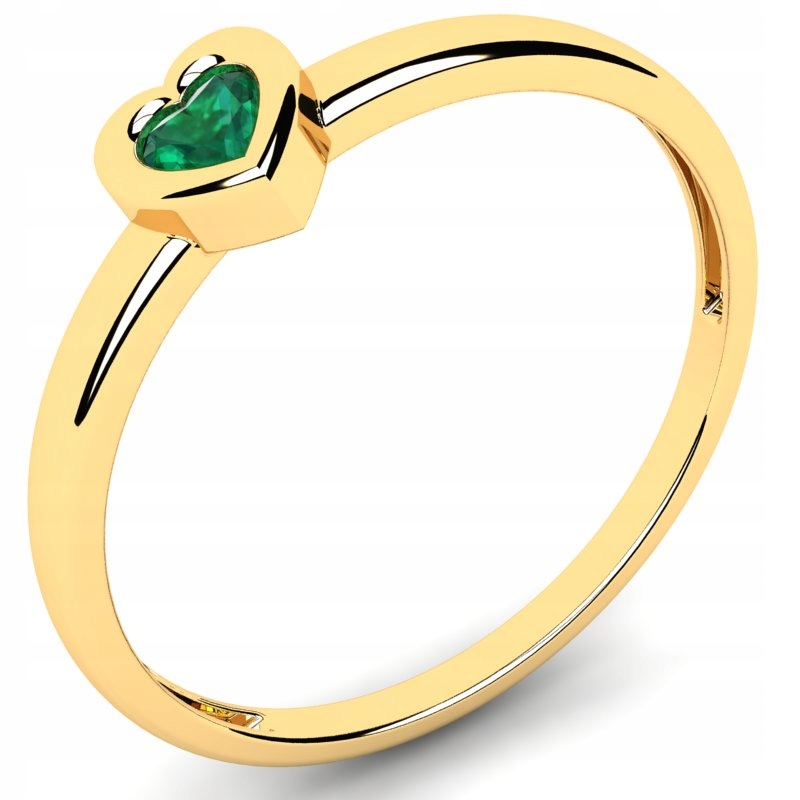 KLASICKÝ ZLATÝ PRSTEŇ EMERALD SRDCE 14KR
