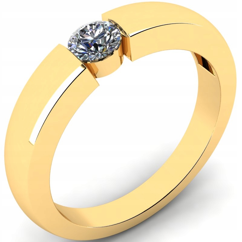 KLASICKÝ ZLATÝ PRSTEN S 0,25CT BRILLIANTOM