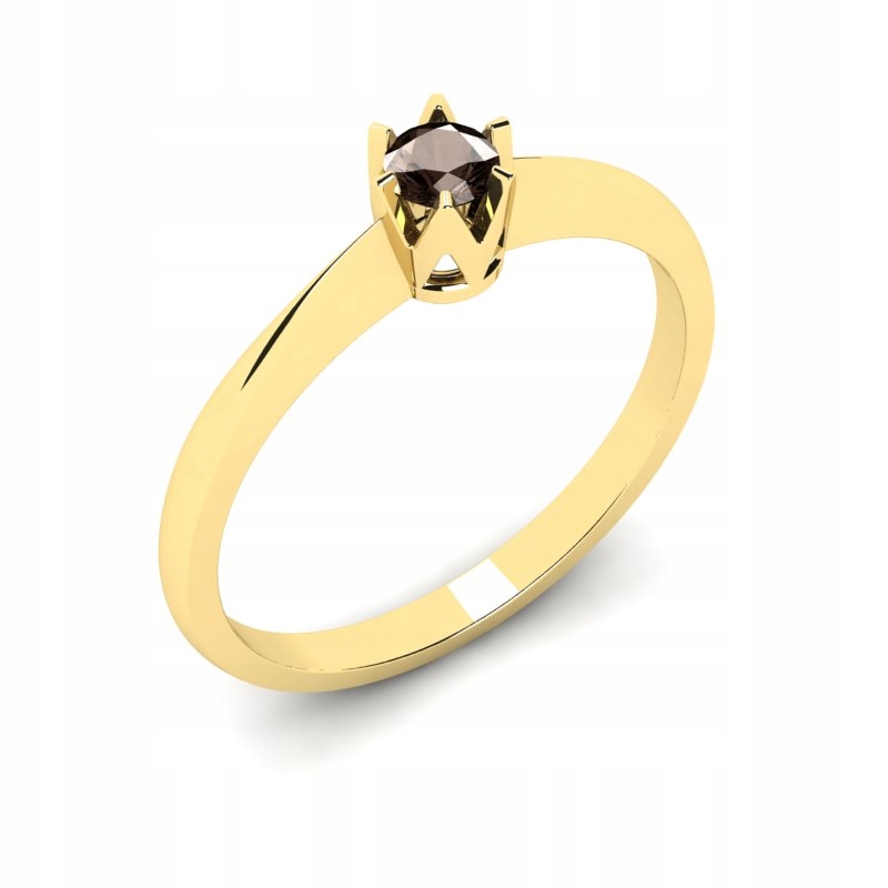 KLASICKÝ ZLATÝ PRSTEŇ S KRÉMOM 0,14CT